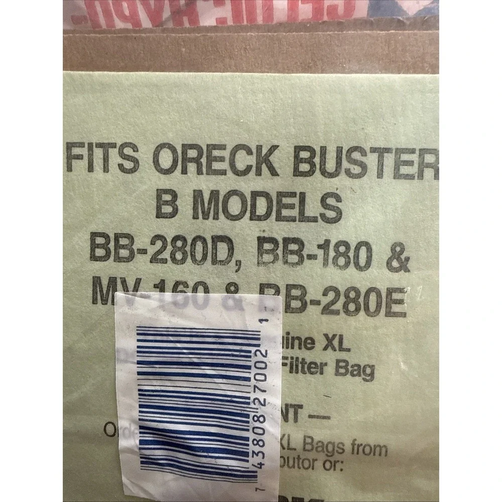 Oreck Buster B Celoc Hypoallergenic Filter Bags Germastat 12 Bags Compact w/Tabs
